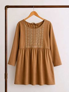 Embroidered Brown Kurta