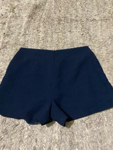 Navy Blue High-Waisted Shorts