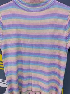 Turtle Neck Multicolor Top