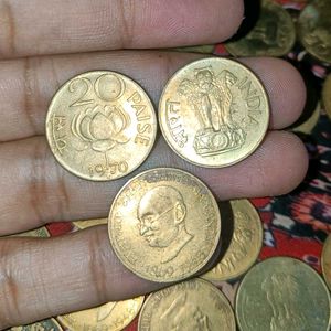 30 Pcs old coin 10 and 20 paisa mix