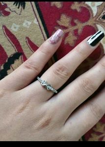 Pure Silver Leaf Heart Cute Ring, 💍😍🤩