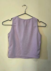 💜 Lavender Side Cut-Out Crop Top 💜