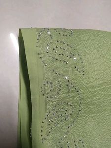 Elegant Green Striped Saree