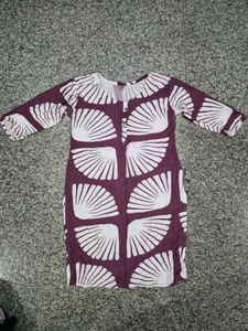 Stylish Purple Kurta with White Fan Print
