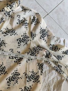 Cream &amp; Black Floral Mini Dress
