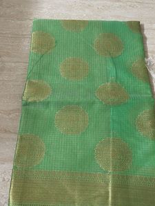 Mint Green & Gold Traditional Saree