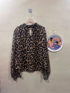 Animal Print Chiffon Blouse