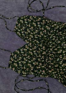 Black floral backless dress