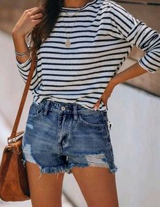 Distressed Denim Shorts New Branded