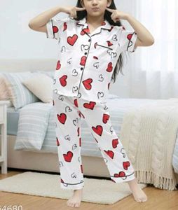 Heart Print Pajama Set