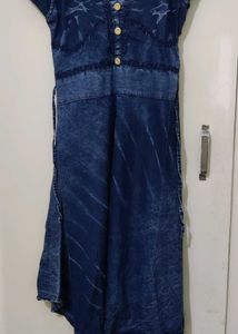 Blue Denim Effect Kurti