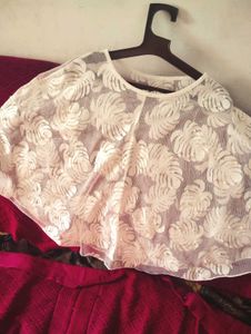 Elegant White Lace Cape Top