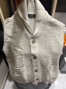 Men's Cream Cable Knit Cardigan