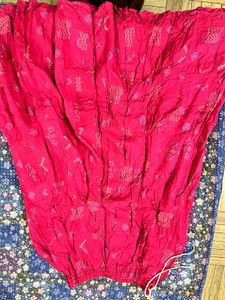 Vibrant Pink Ethnic Skirt with Tassels