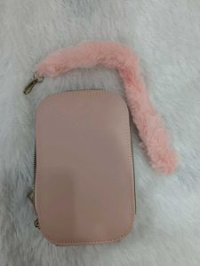 Cute Pink Marble Clutch mobile Bag