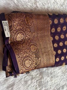 Elegant Purple Banarasi Saree♥️