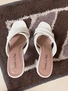 Chic White Block Heel Sandals