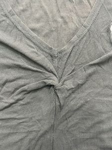 Grey Twisted V-Neck T-Shirt