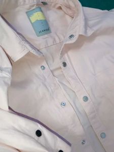 Men's Pastel Pink Snap-Button Shirt