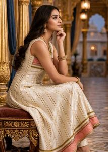 Elegant Cream Ethnic Gown