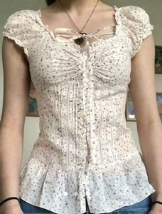 Floral Print Puff Sleeve Blouse