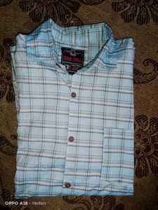 Men's Blue Plaid Casual Shirt