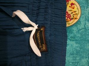 Blue Textured Lounge Pants