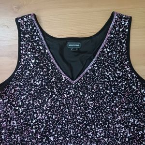 Heavy Pink Hand Sequin &amp; Fine Bead Work Party Top