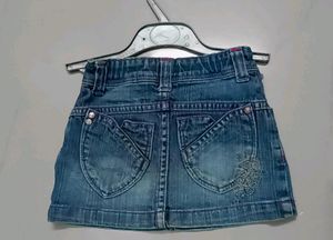 Baby Girl Denim Skirt Cum Shorts
