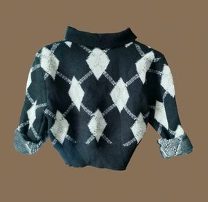 Argyle Knit Polo Sweater