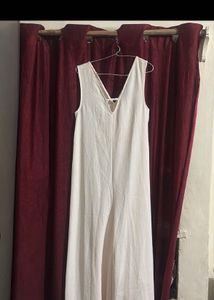 beige jumpsuit
