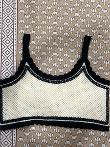 Embroidered Crochet Crop Top