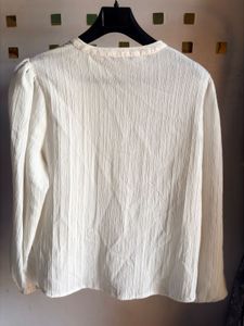 zudio Elegant White Puff Sleeve Blouse