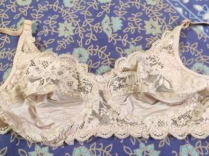 Beige Color Satin &amp; Lace Bra Panty Set(Brand New)