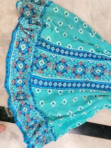 Teal Printed short kurti women girls