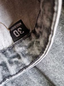 Acid Wash Gray Denim Jeans