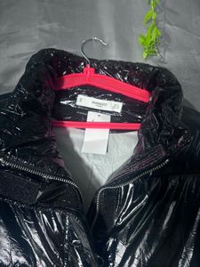 MANGO Shiny Black Puffer Jacket