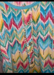 Vibrant Zigzag Print Kurta