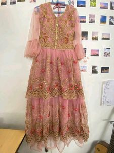 Elegant Pink Embroidered Dress