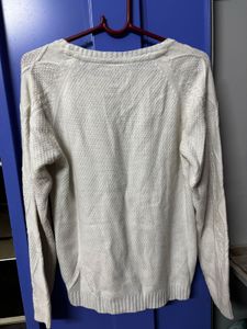 fame forever white  Cable Knit Sweater