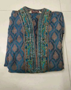 Men's Teal Jacquard 'Kurta' &amp; 'lehanga'