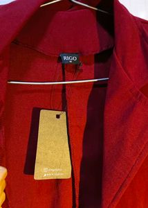 Red Casual Blazer
