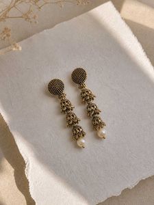 Elegant Jhumka Earrings with Pearl