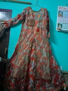 Elegant Patchwork Ethnic Gown
