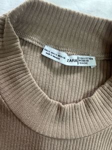 ZARA Sleeveless Mock Neck Ribbed Top