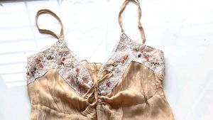 Sheer jet Lace Trim Cami Top