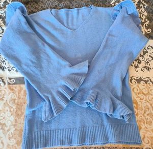 A Powder Blue Color Pullover For Women 💙