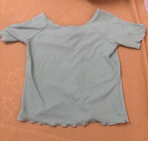 Light green Ruched Ribbed Top