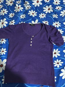 Purple Puff Sleeve Top
