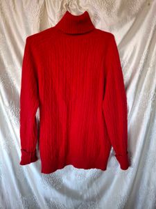 Classic Red Turtleneck Sweater